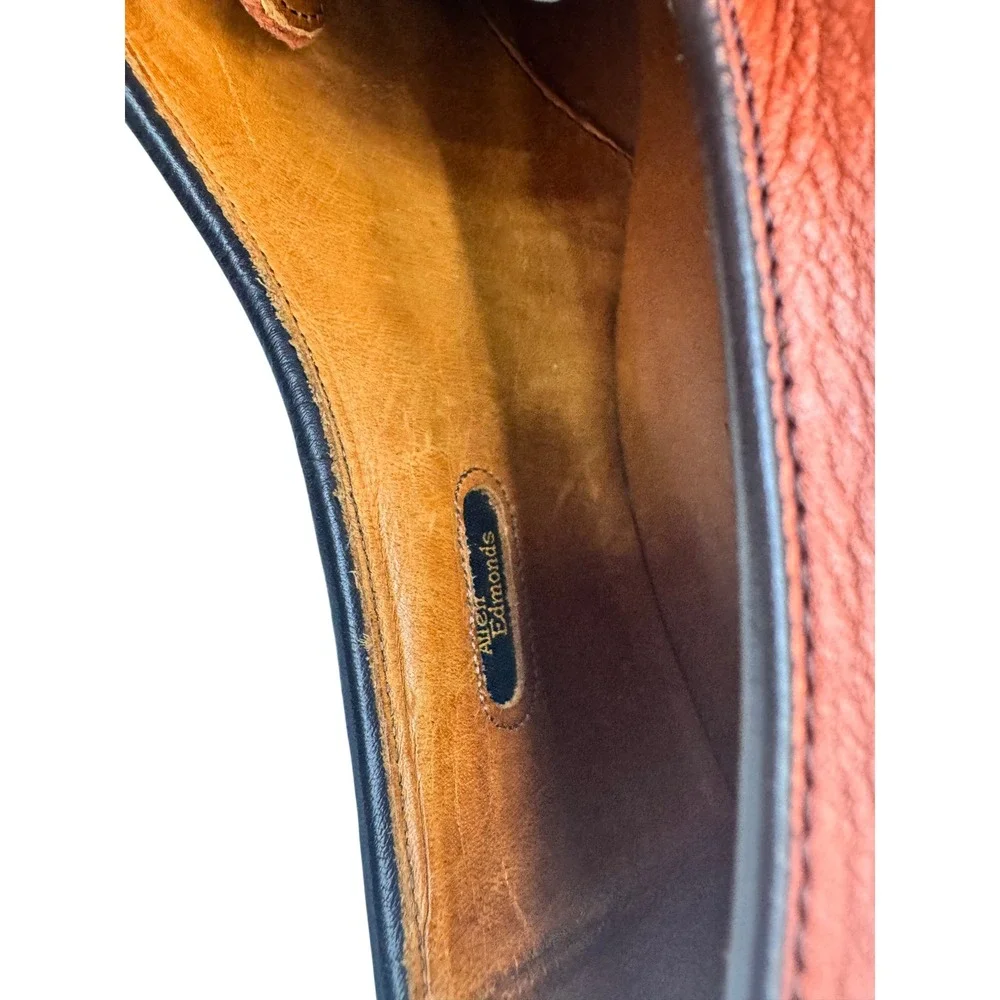 Allen Edmonds Stockbridge Derby Mens 13 D Brown Leather Split Toe Orthotic